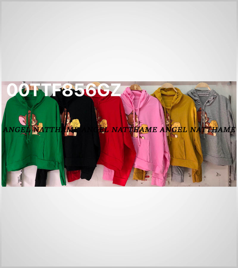 တီရှပ်သားခါးရှည်ခေါင်စွပ်ဆိုဒ်ပွအရှည် 21 လက်မ